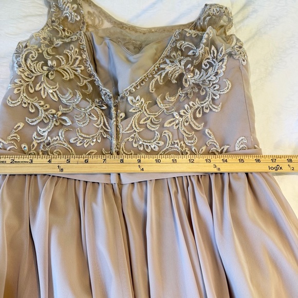Morilee 21522 Latte bridesmaid Dress lace chiffon size 16 Mother of bride NWT - Picture 12 of 15